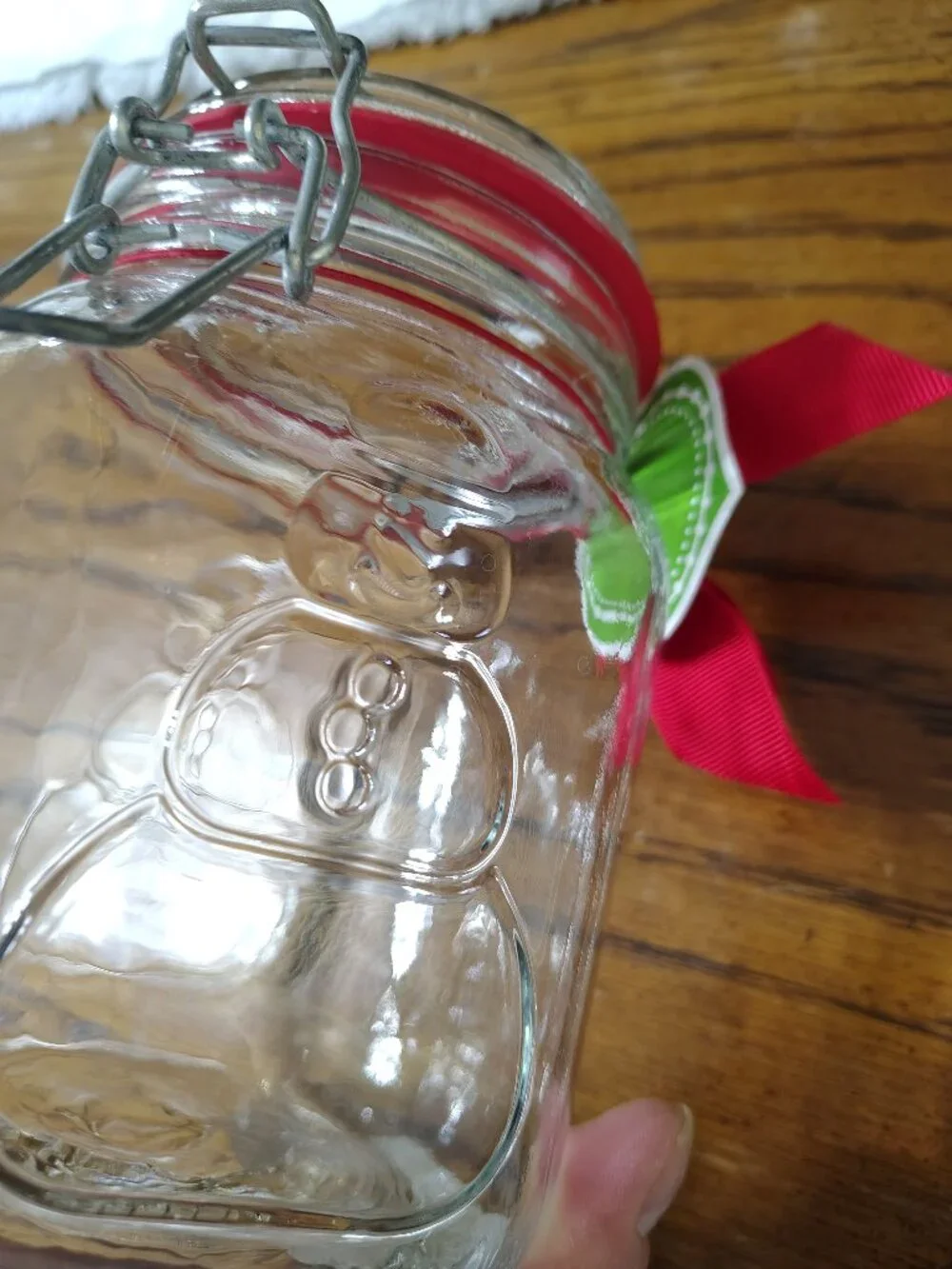 Vintage Anchor Hocking Mason Jar Lid with Clamp Snowman